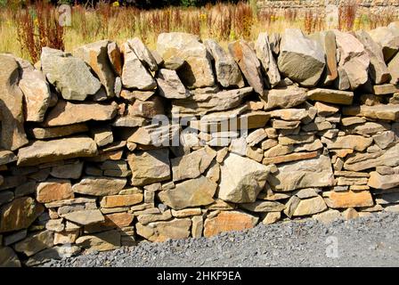 La sezione di pietre a secco a parete, Scozia Foto Stock