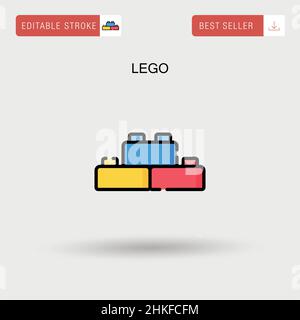 Icona vettore semplice LEGO. Illustrazione Vettoriale