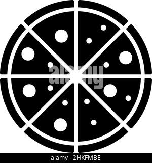 Pizza Glyph icona Food Vector Illustrazione Vettoriale