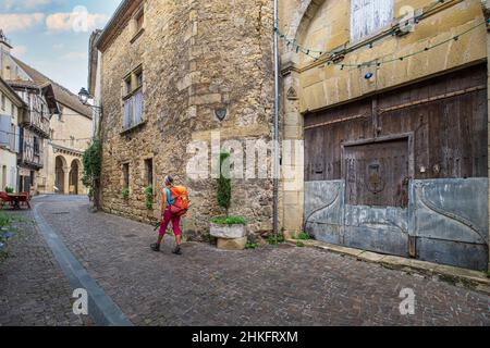 Francia, Gironde, la Reole, città d'arte e di storia, tappa sulla via Lemovicensis o Vezelay, uno dei modi principali per Santiago de Compostela Foto Stock