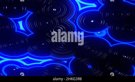 3D rendering. Neon oggetto astratto futuristico hi-tech movimento sfondo. Bella rilassante elegante Trippy psichedelico sfondo moderno, screensaver Foto Stock