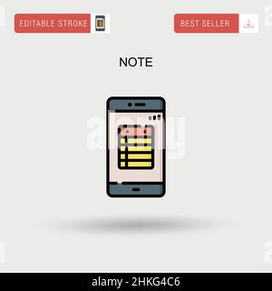 Nota icona vettore semplice. Illustrazione Vettoriale