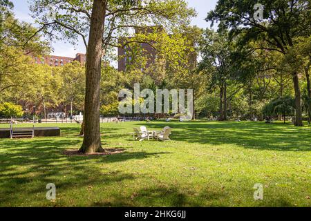 Stuyvesant Town, un grande sviluppo residenziale sul lato est di Manhattan, New York City. Foto Stock