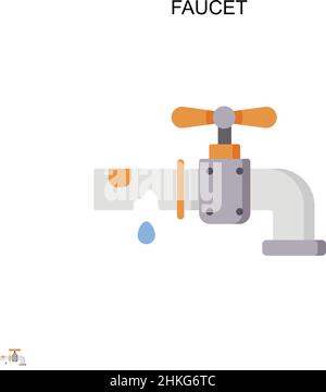 Icona del vettore semplice del rubinetto. Modello di disegno del simbolo di illustrazione per l'elemento dell'interfaccia utente mobile Web. Illustrazione Vettoriale