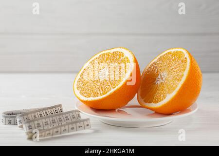 Arancione fresco, concetto di stile di vita sano, prodotti alimentari sani Foto Stock