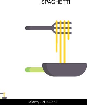 Spaghetti semplice icona vettoriale. Modello di disegno del simbolo di illustrazione per l'elemento dell'interfaccia utente mobile Web. Illustrazione Vettoriale