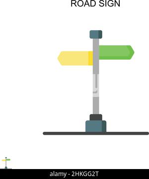 Simbolo stradale semplice icona vettoriale. Modello di disegno del simbolo di illustrazione per l'elemento dell'interfaccia utente mobile Web. Illustrazione Vettoriale