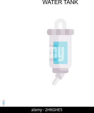 Icona vettoriale semplice del serbatoio dell'acqua. Modello di disegno del simbolo di illustrazione per l'elemento dell'interfaccia utente mobile Web. Illustrazione Vettoriale