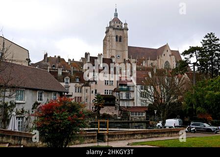 Collegiale Notre-Dame de Dole, cannal des Tanneurs, Giura, Bourgogne-Franche-Comte, Francia, Europa Foto Stock