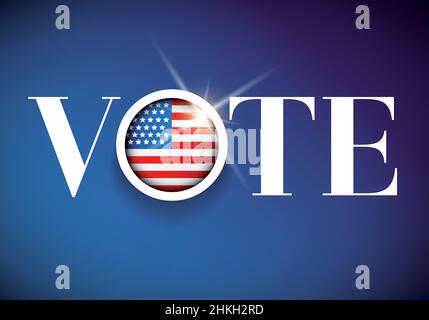 Voto - poster delle elezioni negli Stati Uniti Illustrazione Vettoriale