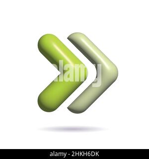 3D freccia verde chiaro vettoriale per il design Web e UI. Vettore Illustrazione Vettoriale