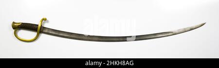 Original Light Artillery Sabre, modello 1840, American Civil War Sword isolato su bianco Foto Stock