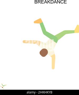 Breakdance semplice icona vettoriale. Modello di disegno del simbolo di illustrazione per l'elemento dell'interfaccia utente mobile Web. Illustrazione Vettoriale