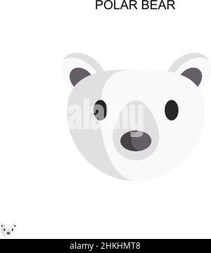 Icona vettoriale semplice dell'orso polare. Modello di disegno del simbolo di illustrazione per l'elemento dell'interfaccia utente mobile Web. Illustrazione Vettoriale
