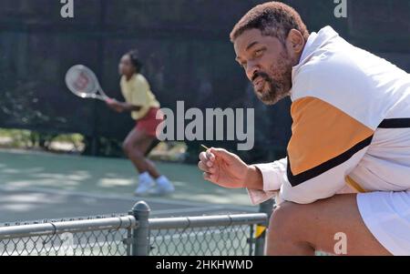 RE RICHARD 2021 Warner Bros. Pictures film con Will Smith come allenatore di tennis Richard Williams Foto Stock