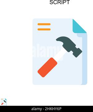 Script semplice icona vettoriale. Modello di disegno del simbolo di illustrazione per l'elemento dell'interfaccia utente mobile Web. Illustrazione Vettoriale