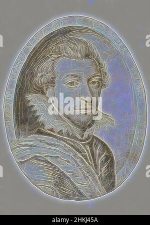 Ispirato da Adolfus viene Nassaviae Cadzenbog. Viand, Dietz, Ritratto del conte Adolf di Nassau-Siegen, figlio di Johan il Medio, disegnatore: Crispijn van de Passe (i), 1600 - 1615, carta, inchiostro, penna, Spazzola, altezza 117 mm x larghezza 92 mm, reinventata da Artotop. L'arte classica reinventata con un tocco moderno. Design di calda e allegra luminosità e di raggi di luce. La fotografia si ispira al surrealismo e al futurismo, abbracciando l'energia dinamica della tecnologia moderna, del movimento, della velocità e rivoluzionando la cultura Foto Stock