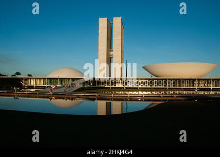 Brasiliano Congresso Nazionale, Brasilia, Brasile Foto Stock