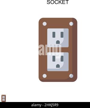 Icona vettore semplice socket. Modello di disegno del simbolo di illustrazione per l'elemento dell'interfaccia utente mobile Web. Illustrazione Vettoriale