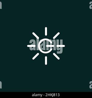Design moderno e unico con logo combinato di simboli di partenza e luce 2 Illustrazione Vettoriale