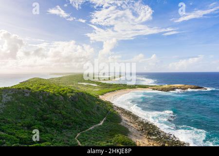 Pointe des chateaux, Grande-Terre, Guadalupa Foto Stock