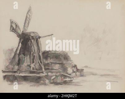 Arte ispirata da Windmill, James Ensor, circa 1880-1890, disegno, Arte Belga, Opere classiche modernizzate da Artotop con un tocco di modernità. Forme, colore e valore, impatto visivo accattivante sulle emozioni artistiche attraverso la libertà delle opere d'arte in modo contemporaneo. Un messaggio senza tempo che persegue una nuova direzione selvaggiamente creativa. Artisti che si rivolgono al supporto digitale e creano l'NFT Artotop Foto Stock