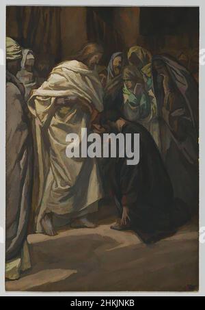 Arte ispirata dall'incredulità di San Tommaso, Incredulité de Saint Thomas, la vita di nostro Signore Gesù Cristo, la vie de Notre-Seigneur Jésus-Christ, James Tissot, francese, 1836-1902, acquerello opaco su grafite su carta grigia di coltre, Francia, 1886-1894, Image: 7 13/16 x 5 5/16 poll., 19,8, opere classiche modernizzate da Artotop con un tocco di modernità. Forme, colore e valore, impatto visivo accattivante sulle emozioni artistiche attraverso la libertà delle opere d'arte in modo contemporaneo. Un messaggio senza tempo che persegue una nuova direzione selvaggiamente creativa. Artisti che si rivolgono al supporto digitale e creano l'NFT Artotop Foto Stock