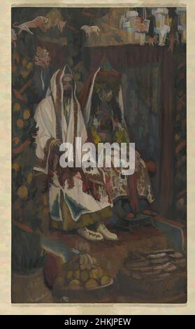 Arte ispirata dal Betrothed di Cana, Les fiancés de Cana, la vita di nostro Signore Gesù Cristo, la vie de Notre-Seigneur Jésus-Christ, James Tissot, francese, 1836-1902, acquerello opaco su grafite su carta grigia di vove, Francia, 1886-1894, Image: 8 5/16 x 4 15/16 pollici, 21,1 x 12,5 cm, opere classiche modernizzate da Artotop con un tocco di modernità. Forme, colore e valore, impatto visivo accattivante sulle emozioni artistiche attraverso la libertà delle opere d'arte in modo contemporaneo. Un messaggio senza tempo che persegue una nuova direzione selvaggiamente creativa. Artisti che si rivolgono al supporto digitale e creano l'NFT Artotop Foto Stock