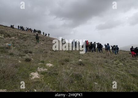 Burin, Palestina. 04th Feb 2022. Credit: Matan Golan/Alamy Live News Foto Stock