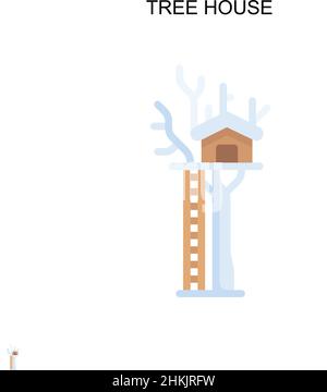 Albero casa semplice vettore icona. Modello di disegno del simbolo di illustrazione per l'elemento dell'interfaccia utente mobile Web. Illustrazione Vettoriale