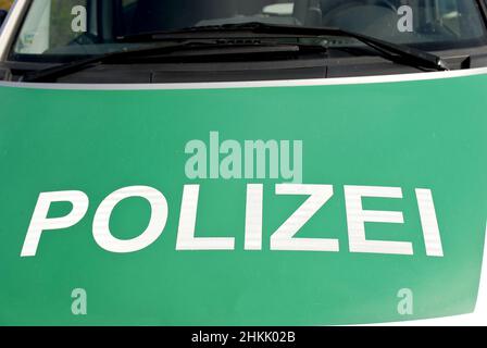 Cofano auto della polizia, Germania Foto Stock