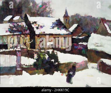 Arte ispirata da Wet Snow, Auvergne, Victor Charreton, francese, 1864-1937, Olio su tela, Francia, 1899, 25 3/8 x 31 11/16 pollici, 64,5 x 80,5 cm, pittura francese, casa, olio su tela, neve, Alberi, opere classiche modernizzate da Artotop con un tuffo di modernità. Forme, colore e valore, impatto visivo accattivante sulle emozioni artistiche attraverso la libertà delle opere d'arte in modo contemporaneo. Un messaggio senza tempo che persegue una nuova direzione selvaggiamente creativa. Artisti che si rivolgono al supporto digitale e creano l'NFT Artotop Foto Stock