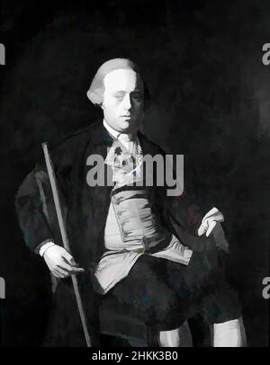 Arte ispirata da Ritratto di John Lane, John Singleton Copley, americano, 1738-1815, olio su tela, circa 1770, 49 5/8 x 39 1/2 pollici, 126 x 100,3 cm, 18th, americano, canna, secolo, Copley, fronte, figura maschile, uomo, pittura, ritratto, ritratto di john lane, seduto, bastone, bastone, wig, Opere classiche modernizzate da Artotop con un tocco di modernità. Forme, colore e valore, impatto visivo accattivante sulle emozioni artistiche attraverso la libertà delle opere d'arte in modo contemporaneo. Un messaggio senza tempo che persegue una nuova direzione selvaggiamente creativa. Artisti che si rivolgono al supporto digitale e creano l'NFT Artotop Foto Stock