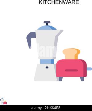 Icone vettoriali semplici per utensili da cucina. Modello di disegno del simbolo di illustrazione per l'elemento dell'interfaccia utente mobile Web. Illustrazione Vettoriale