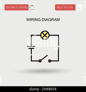 Schema elettrico icona vettore semplice. Illustrazione Vettoriale