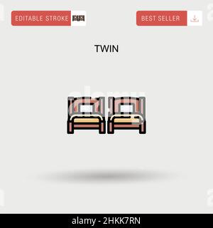Icona vettore semplice Twin. Illustrazione Vettoriale