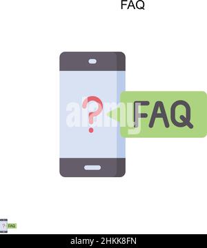 FAQ icona vettore semplice. Modello di disegno del simbolo di illustrazione per l'elemento dell'interfaccia utente mobile Web. Illustrazione Vettoriale