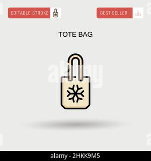 Borsa tote semplice icona vettoriale. Illustrazione Vettoriale