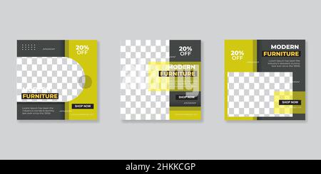 Modern Furniture social media post template design Illustrazione Vettoriale