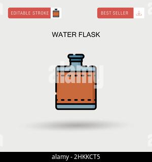 Icona vettoriale semplice per beuta d'acqua. Illustrazione Vettoriale