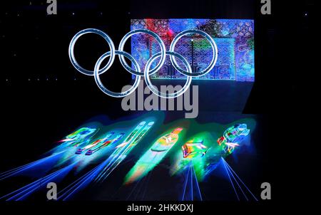Pechino, Cina. 04th Feb 2022. PECHINO, CINA. 04 Febbraio, 2022 - la cerimonia di apertura dei Giochi Olimpici di Pechino 2022 Credit: Iris van den Broek /Alamy Live News Foto Stock