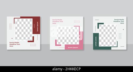 Social media template agenzia di business per marketing digitale e promo di vendita commerciale. Mobili o pubblicità di moda. Banner offerta. Mocku promozionale Illustrazione Vettoriale