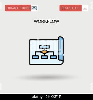 Icona vettore semplice flusso di lavoro. Illustrazione Vettoriale
