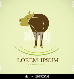 Immagine vettoriale di una mucca. Illustrazioni vettoriali. Illustrazione vettoriale a livelli facilmente modificabile. Illustrazione Vettoriale