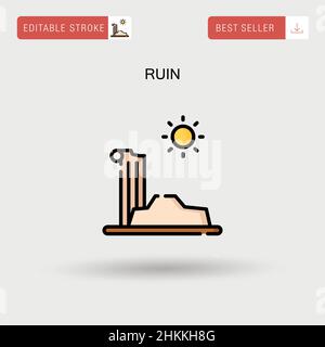 Rovina semplice icona vettoriale. Illustrazione Vettoriale