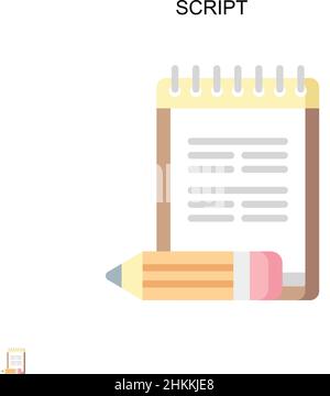 Script semplice icona vettoriale. Modello di disegno del simbolo di illustrazione per l'elemento dell'interfaccia utente mobile Web. Illustrazione Vettoriale