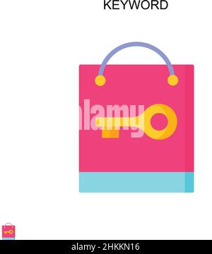 Icona vettore semplice per parola chiave. Modello di disegno del simbolo di illustrazione per l'elemento dell'interfaccia utente mobile Web. Illustrazione Vettoriale