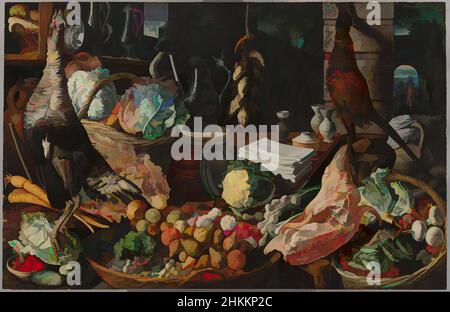 Arte ispirata dalla scena della cucina con Cristo e l'Emmaus, Joachim Beuckelaer, c.. 1560 - 1565, opere classiche modernizzate da Artotop con un tocco di modernità. Forme, colore e valore, impatto visivo accattivante sulle emozioni artistiche attraverso la libertà delle opere d'arte in modo contemporaneo. Un messaggio senza tempo che persegue una nuova direzione selvaggiamente creativa. Artisti che si rivolgono al supporto digitale e creano l'NFT Artotop Foto Stock