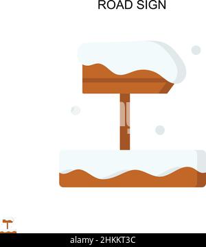 Simbolo stradale semplice icona vettoriale. Modello di disegno del simbolo di illustrazione per l'elemento dell'interfaccia utente mobile Web. Illustrazione Vettoriale