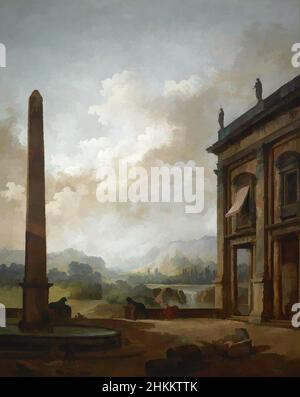 Arte ispirata all'Obelisco, Hubert Robert, francese, 1733-1808, 1789, Olio su tela, made in France, Europe, dipinti, 96 x 76 7/16 poll. (243,8 x 194,2 cm, opere classiche modernizzate da Artotop con un tuffo di modernità. Forme, colore e valore, impatto visivo accattivante sulle emozioni artistiche attraverso la libertà delle opere d'arte in modo contemporaneo. Un messaggio senza tempo che persegue una nuova direzione selvaggiamente creativa. Artisti che si rivolgono al supporto digitale e creano l'NFT Artotop Foto Stock